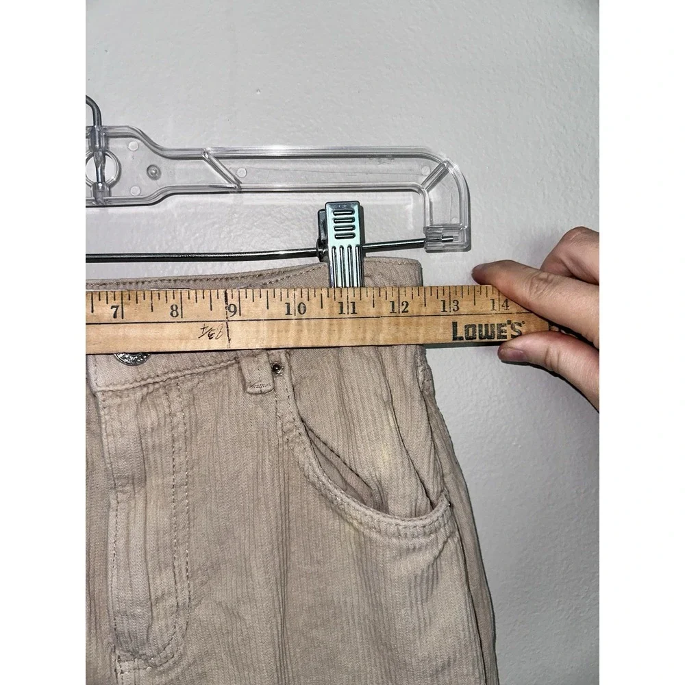 Bershka High‎ Rise Beige Cream Corduroy Wide Leg Pants Size 2 EUC